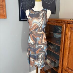 ✨3/$20✨ Y2K-Inspired Swirl Print Sleeveless Bodycon Mini Dress